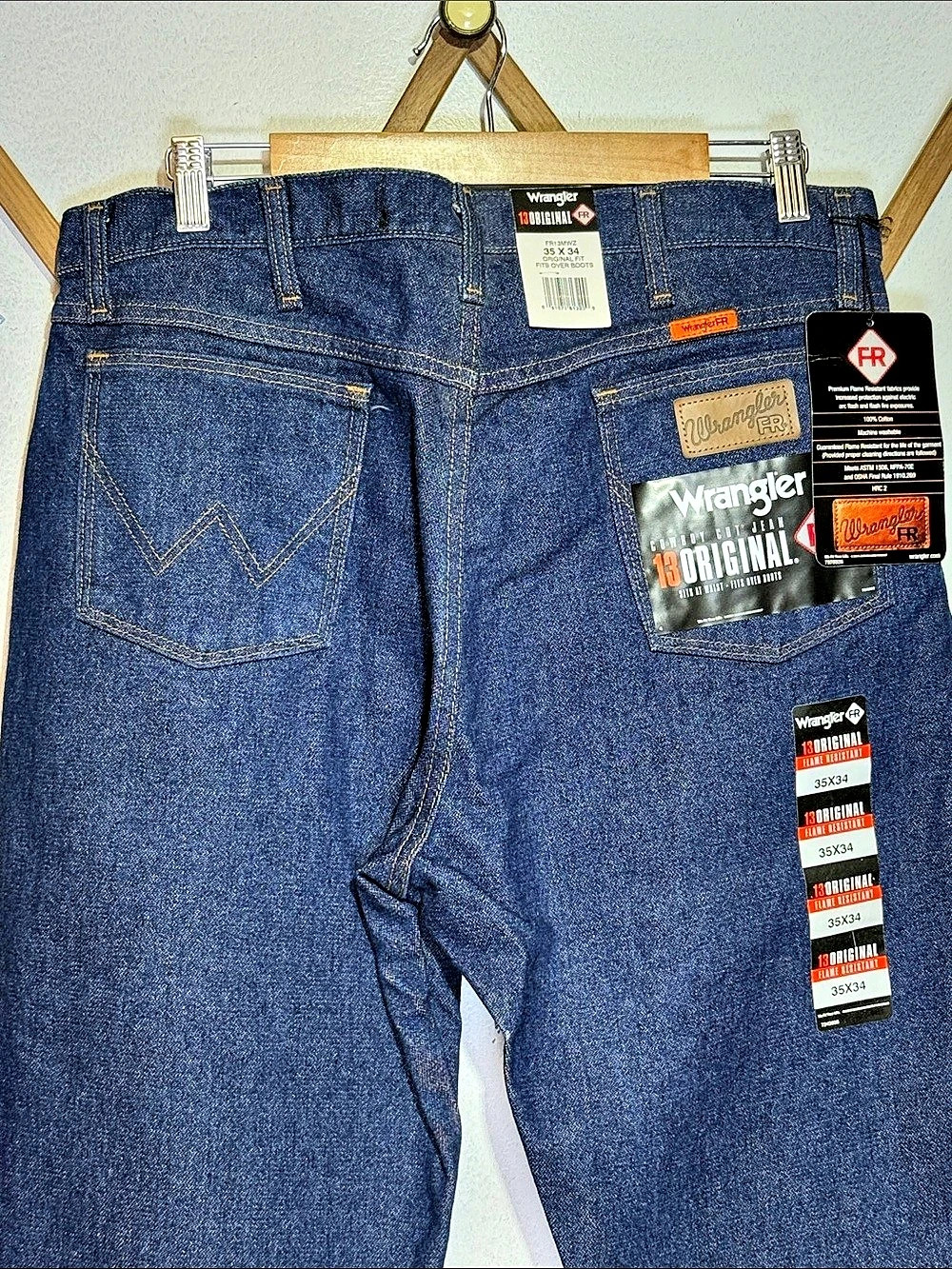 Wrangler Flame-Resistant Original Fit Cowboy Cut Jean FR Blue Waist 35 x 34